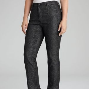 NYDJ Womens Marilyn Straight Snakeskin Print Jeans